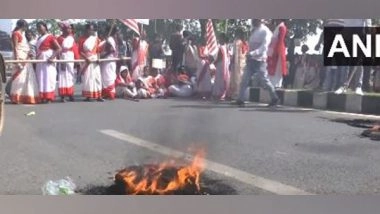 India News | Tribal Bodies Hold Protest Against Burning of Religious Flag in Jharkhand's Ranchi; over 150 Detained