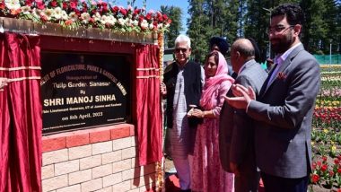 India News | J-K LG Manoj Sinha Inaugurates Tulip Garden in Jammu