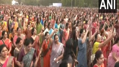 India News | Surat: Over 15,000 Women Participate in 'Saree Walkathon' to Promote Fitness