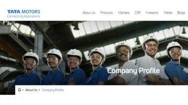 Business News | Strong Global Vehicle Wholesales Help Tata Motors' Shares Surge More Than 8 Pc