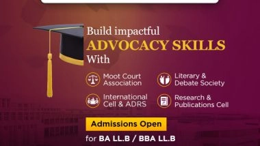 Business News | Embark on a Journey Towards a Bright and Dynamic Career Path with SLS Hyderabad's Progressive BA-LLB and BBA-LLB Programs; Apply Through Acclaimed SLAT 2023