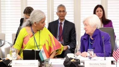 Business News | Union Finance Minister Sitharaman Participates in Roundtable with US Dept of Treasury Yellen