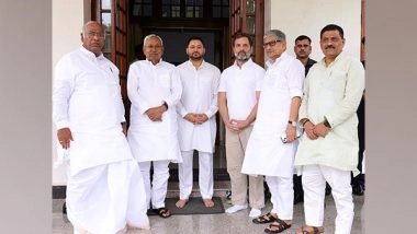 India News | Nitish, Tejashwi Meet Leaders of Congress, AAP as Part of Opposition Unity Efforts for 2024 Lok Sabha Battle; BJP Hits Back