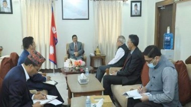 World News | Indian Envoy Pays Courtesy Call to Nepal Home Minister, Discusses Range of Bilateral Issues
