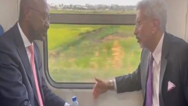 Mozambique: EAM S Jaishankar Takes Ride in 'Made in India' Train in Maputo (Watch Video)