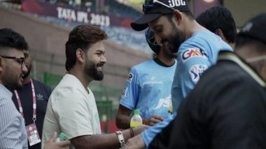 Sports News | IPL 2023: Rishabh Pant Visits Delhi Capitals' Training Session in Bengaluru Ahead of Match Against RCB