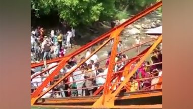 Jammu and Kashmir: Foot Over Bridge Collapses During Baisakhi Celebration in Udhampur, 62 People Injured (Watch Video)