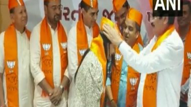 Aam Aadmi Party Corporators Join BJP in Surat in Presence of Gujarat Home Minister Harsh Sanghavi