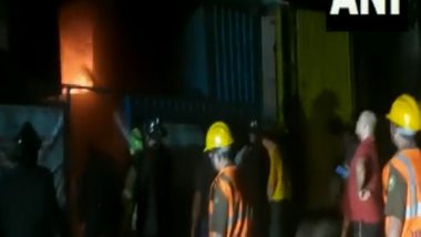 Thane Fire: Blaze Erupts at Kalpataru Industrial Estate, No Casualties Reported (Watch Video)