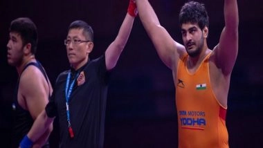 Sports News | Anirudh Kumar Wins Bronze, India Finishes with 14 Medals Including One Gold at Asian Wrestling Championships 2023