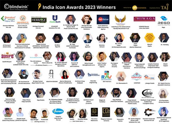 Business News | Winners of India Icon Awards 2023 Announced by Blindwink - Vimarsana News