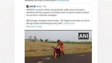 Business News | Sitharaman Highlights ANI Tweet Showing Elderly Walking Barefoot to SBI Branch, Lender Promptly Resolves Matter