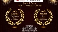 Business News | GIBS Business School Ranks Among Top 20 in South India and Top 40 for Placements in India by Times of India B-School Rankings 2023