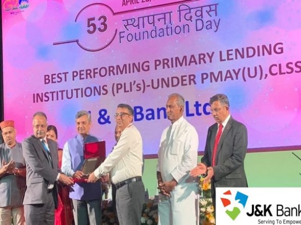 India News | J&K Bank Bags Award for Outstanding Contribution Under PM Awas Yojana - Vimarsana News