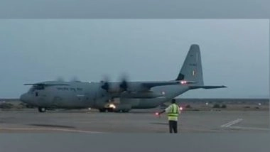 World News | IAF Takes Charge; C-130J Aircraft Lands in Port Sudan for Evacuation Operations