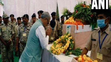 India News | Dantewada Attack: BJP Leader Om Prakash Mathur Pays Homage to Slain Personnel