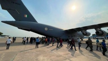 World News | As Operation Kaveri Progresses, Another C-17 Flight Carrying 392 Passengers Reaches Delhi from Jeddah
