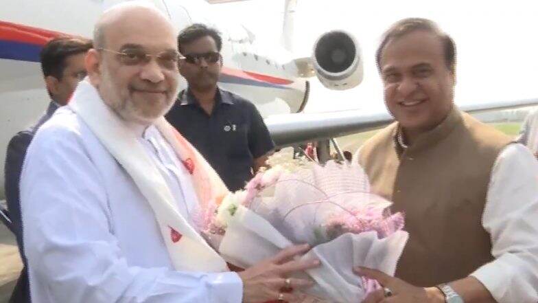 Amit Shah Arrives in Assam, Set To Launch 'Vibrant Villages Programme' in Kibithoo Along India-China Border Today (Watch Video)