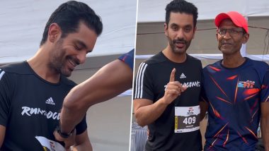 Angad Bedi Wins Silver Medal in 400m Sprinting Tournament, Thanks His Coach for All the Support (Watch Video)