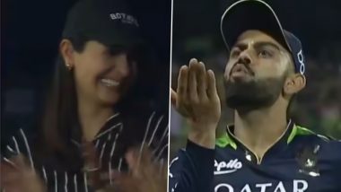 Anushka Sharma Receives Flying Kiss From Hubby Virat Kohli During RCB vs RR IPL Match (View Viral Pics)