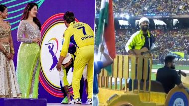 'Dil Jeet Liya'! Arijit Singh Touches MS Dhoni's Feet During IPL 2023 Opening Ceremony, Netizens Go Gaga Over Touching Moment, View Viral Photos