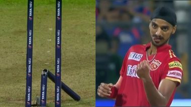 'Breaking Stumps for Fun!' Twitterati React to Arshdeep Singh Shattering Middle-Stump Twice in Two Balls During Last Over of MI vs PBKS IPL 2023 Match