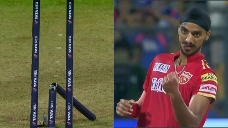 'Breaking Stumps for Fun!' Twitterati React to Arshdeep Singh Shattering Middle-Stump Twice in Two Balls During Last Over of MI vs PBKS IPL 2023 Match