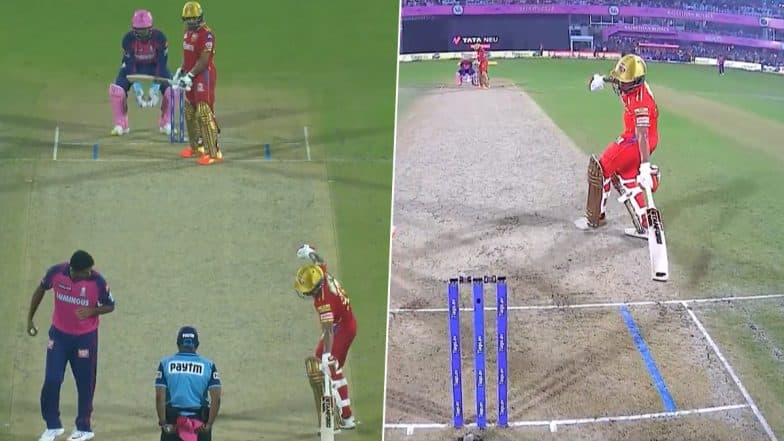 Ravi Ashwin 'Warns' Shikhar Dhawan for ‘Mankad Run Out’, Camera Captures Jos Buttler’s Reaction During RR vs PBKS IPL 2023 Match (Watch Video)