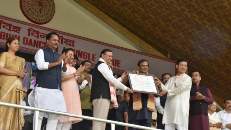 Himanta Biswa Sarma Receives GI Registration Tag for Assamese Gamosa