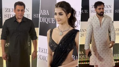 Salman Khan, Emraan Hashmi, Pooja Hegde and Other Celebs Attend Baba Siddique's Iftar Party in Mumbai (Watch Videos)