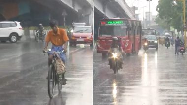 Chennai Rains Today! Heavy Rainfall and Thunderstorm Lash Parts of City, Netizens Share Pics and Videos of Unseasonal Downpour