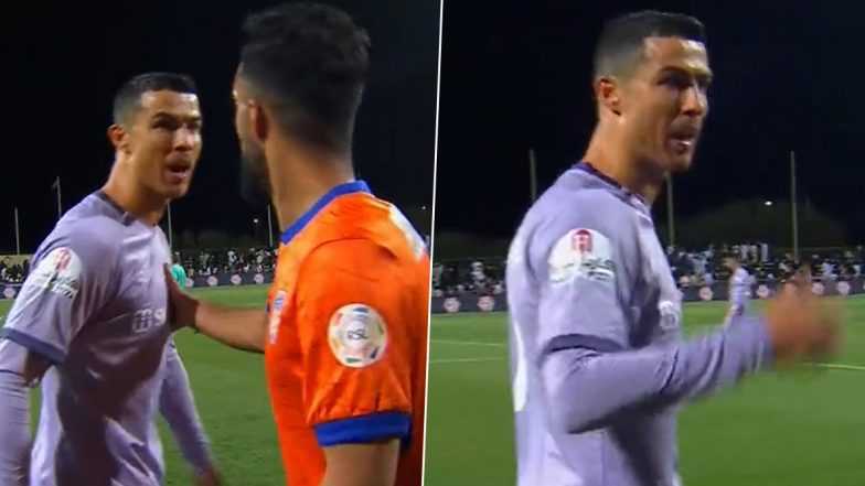 Angry Cristiano Ronaldo Engages In Heated Conversation With Opposition Players After Al-Nassr's Goalless Draw Against Al Feiha in Saudi Pro League 2022-23 (Watch Video)