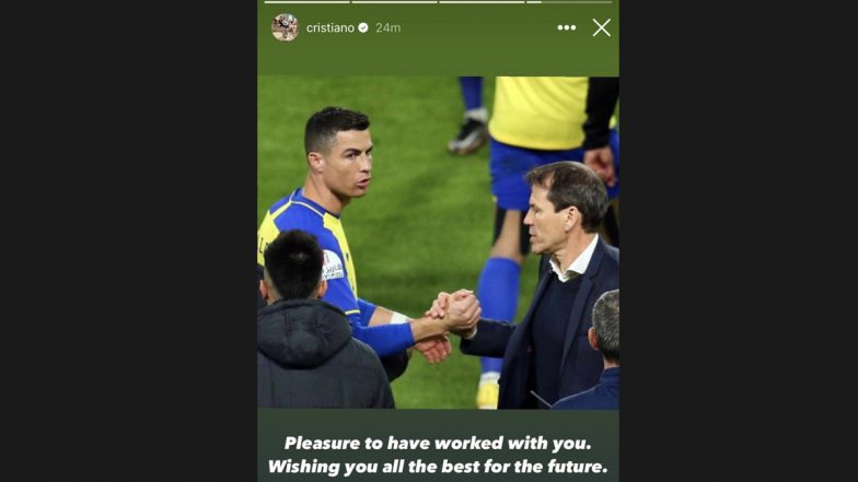 ‘Wishing You All the Best for the Future’ Cristiano Ronaldo Sends Message to Rudi Garcia After His Departure As Al-Nassr Head Coach