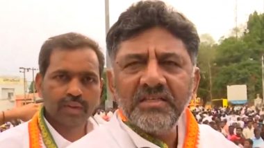 Karnataka Assembly Elections 2023: State Congress Chief DK Shivakumar Takes Swipe at Amit Shah, Says 'People Are Fed Up With Double-Engine Govt' (Watch Video)