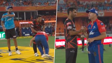 David Warner Touches Bhuvneshwar Kumar's Feet, Hugs Him Ahead of SRH vs DC IPL 2023 Match, Video Goes Viral!