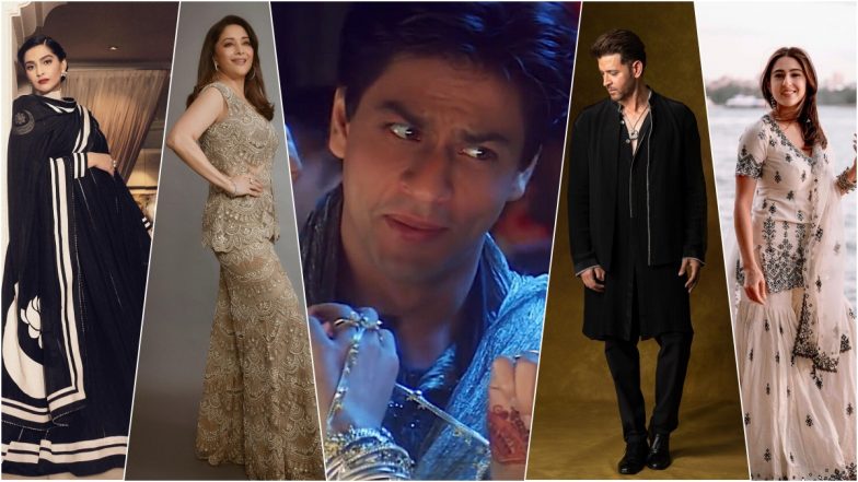 Shah Rukh Khan in Black Sherwani, Madhuri Dixit in Jacket-Gharara Pants – For Eid 2023, Take a Cue From Bollywood Celebrities To Glam Up Your Festive Outfit