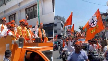 Savarkar Gaurav Yatra: Maharashtra CM Eknath Shinde Takes Part in BJP-Shiv Sena's Rally in Thane (Watch Video)