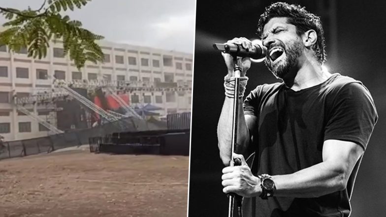 Farhan Akhtar's Concert Stage in Indore Collapses Due to Heavy Dust Storm (Watch Viral Video)