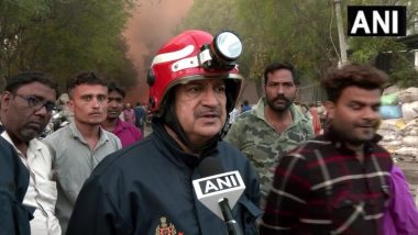 Delhi Fire: Massive Blaze Erupts at Plastic Godown in Tikri Kalan Area, 25 Fire Engines At The Spot (Watch Video)