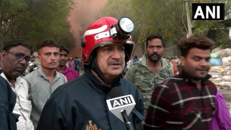 Delhi Fire: Massive Blaze Erupts at Plastic Godown in Tikri Kalan Area, 25 Fire Engines At The Spot (Watch Video)