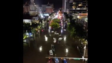 Florida Rains: Historic Rainfall Causes Flooding in Fort Lauderdale, Drone Video Shows Several Cars Trapped in Floodwaters