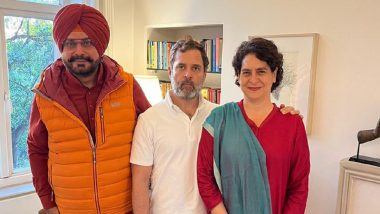 Congress Leader Navjot Singh Sidhu Meets Rahul Gandhi and Priyanka Gandhi After Being Released From Jail, Says ‘Met My Friend, Philosopher and Guide’