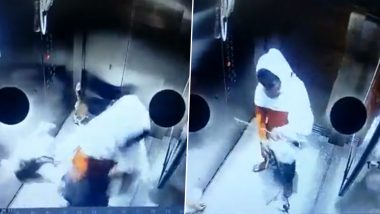 Dog Thrashed in Gurugram: Domestic Help Caught on Camera Mercilessly Beating and Slamming Pet on Lift's Floor, Disturbing Video Goes Viral