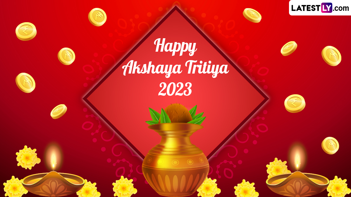 Happy akshaya tritiya greeting background design template • wall stickers  worship, wallpaper, vector | myloview.com