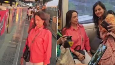 Hema Malini Travels From Metro Train and Auto to Beat Mumbai Traffic (Watch Viral Videos)