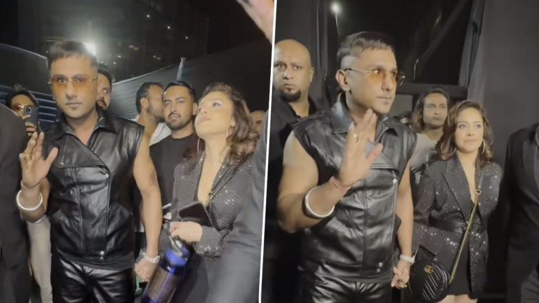 Honey Singh and Nushrratt Bharuccha Leave Rapper's Mumbai Concert Walking Hand-in-Hand Amid Tight Security (Watch Video)