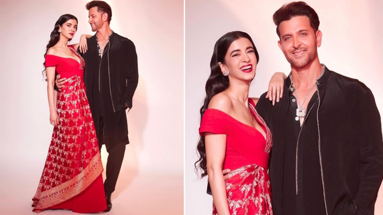 Hrithik Roshan Is All Smiles As He Poses With ‘Lady in Red’ Saba Azad! Check Out the Couple’s Stylish Pics From NMACC Gala