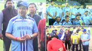Assam CM Himanta Biswa Sarma Takes Part in Cricket Match Between Chief Minister XI and Chief Justice XI in Guwahati (Watch Video)