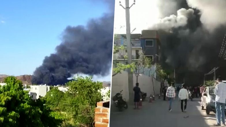 Rajasthan Fire: Blaze Erupts At Furniture Factory in Udaipur, Fire Tenders Rushed to Spot (See Pics)