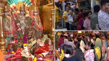 Hanuman Jayanti 2023: Devotees Offer Prayers At Pracheen Hanuman Mandir in Delhi’s Connaught Place To Celebrate Lord Hanuman’s Birthday (Watch Video)